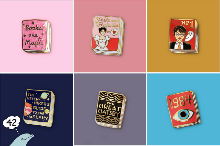 Book-Themed Pins